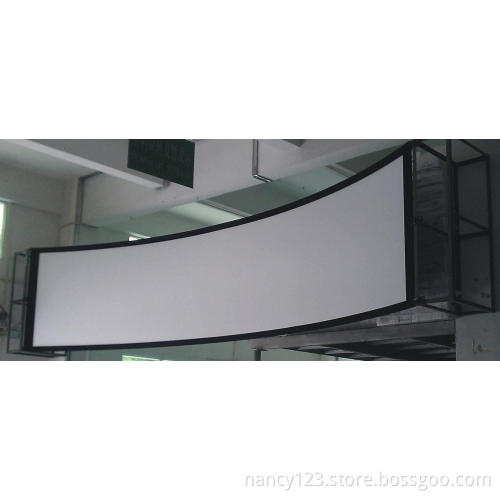 Curved frame projection screen